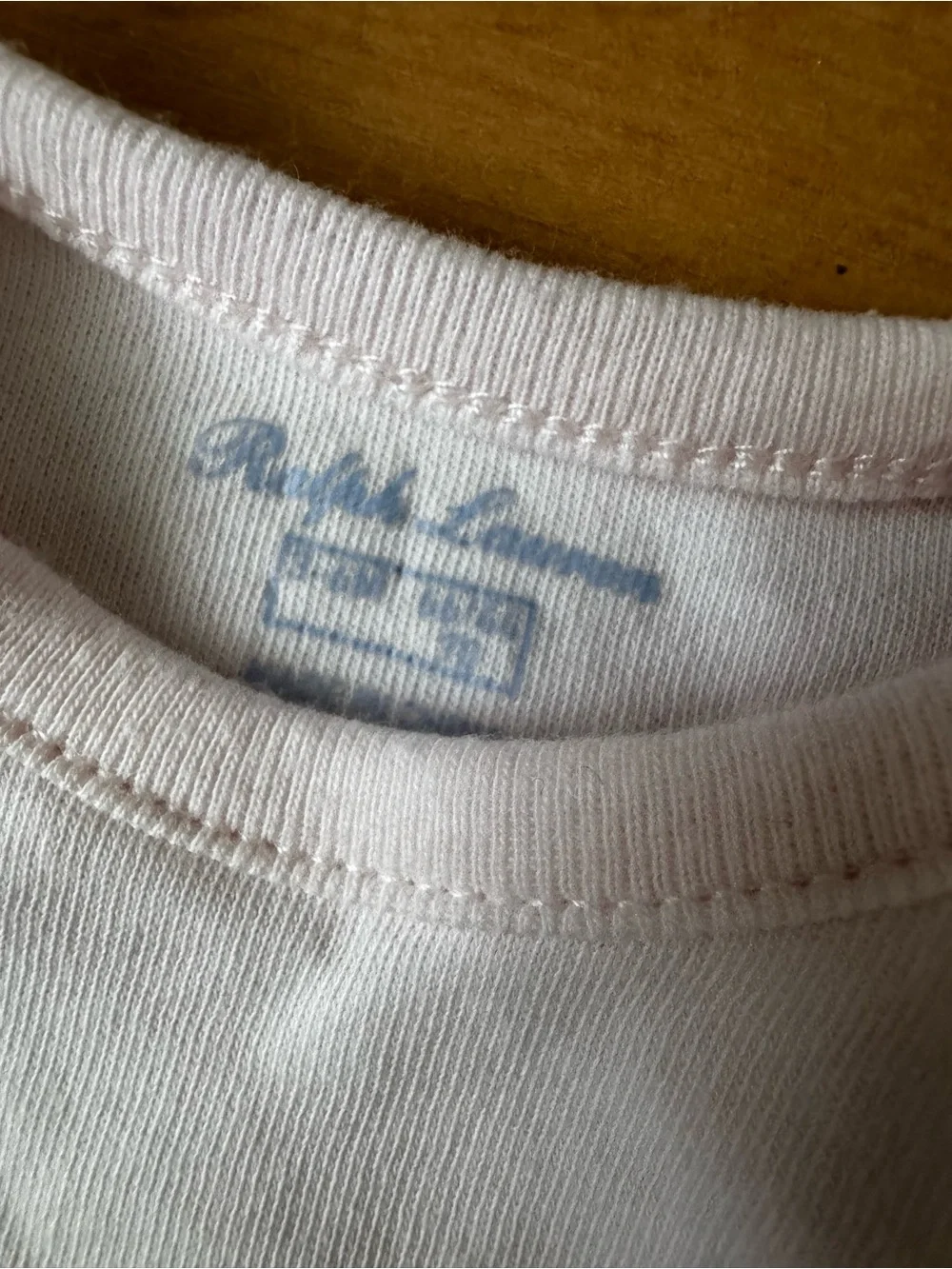 Ralph Lauren Baby Girl Cotton Interlock Long Sleeve Tee in Delicate Pink 3-6 Mo